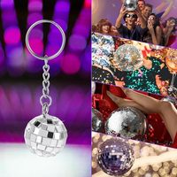Porte-clés Mini Boule Disco Personnalisable avec Logo, Lot de 12, Effet Miroir Argenté, Cadeaux de Fête, Marquage Personnalisé pour Décoration de Fête, OEM
