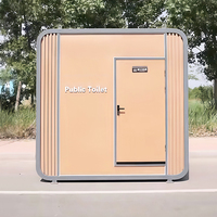 Toilettes portables écologiques en tôle galvanisée pour espaces extérieurs, durables, faciles à installer, avec plaque de gravure moderne, pour usage public