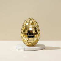 Boule miroir disco en verre en forme d'œuf, très vendue, pour la décoration des fêtes d'anniversaire, de Pâques et de mariage des enfants