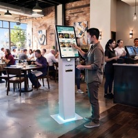 Kiosque de commande en libre-service commercial de 21,5 pouces, écran tactile, terminal de paiement POS pour restaurant de restauration rapide, Android Windows