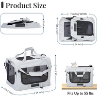 Sac de transport pour chat extra large et souple, pliable, XL, pour deux chats, animaux de compagnie de taille moyenne et grande, sac de voyage portable pliable pour les voyages en voiture