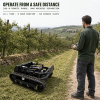 Tondeuse à gazon télécommandée 608cc 18kW, moteur à essence, largeur de coupe 900 mm, pente de 60 degrés, tondeuse RC pour vergers et terrains accidentés