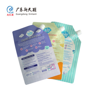 Bolsas de plástico OEM ODM con diseño de logotipo personalizado, 500ml/850ml, bolsa con boquilla de pie, bolsas de almacenamiento de líquidos para detergente para ropa de bebé - Product Image 5