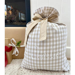 Sacchetti Regalo Personalizzati con Nastro, Decorazioni Natalizie, Sacchi per Sublimazione, Sacchi Natalizi Tartan all'Ingrosso, Sacchi di Babbo <span class=keywords><strong>Natale</strong></span>, Sacchetti Natalizi per le Feste - Product Image 2
