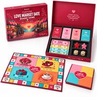 Jeu de société éducatif et stratégique pour couples LOVE MARKET DATE Saint-Valentin - Composants magnétiques réutilisables et recyclables