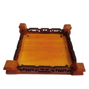 Socle carré en bois Yonghui, artisanat sculpté pour statue de Bouddha en jade, ornement de table décoratif, sur mesure - Product Image 2