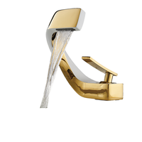 Robinet de salle de bain moderne RV à poignée unique Robinet d'évier en or brossé avec noyau de valve en céramique Robinet de lavabo en laiton