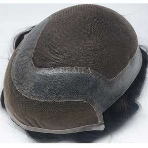 Sistema di Sostituzione <span class=keywords><strong>Capelli</strong></span> Indiani Remy per Uomo, <span class=keywords><strong>Toupet</strong></span> Fatto a Mano in <span class=keywords><strong>Capelli</strong></span> Umani con Base in Pizzo Svizzero - Product Image 2