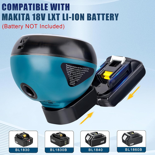 For Speaker for 20V Max Battery Portable Wireless High-Definition Sound BT 5.3 TWS Pairing Dynamic RGB Color ABS