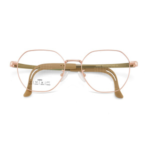 Montures de lunettes en alliage Danyang pour enfants, 52 mm, or rose, design hexagonal, pour le contrôle de la myopie, avec plaquettes de nez en silicone - Product Image 1