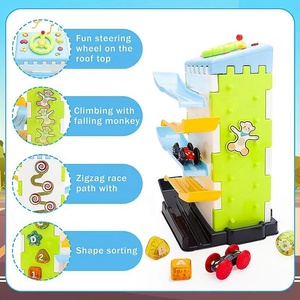 Casa <span class=keywords><strong>de</strong></span> Juegos con Pista <span class=keywords><strong>de</strong></span> Carreras Multijugador, Juguete Creativo para Niños Pequeños, Rampa para Autos, Tobogán, <span class=keywords><strong>Torre</strong></span> <span class=keywords><strong>de</strong></span> Bolas Rodantes, Juego <span class=keywords><strong>de</strong></span> Combinación con Música - Product Image 4