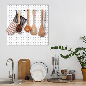 4pcs <span class=keywords><strong>Pegboard</strong></span> Kim Loại Organizer Kit Wall Mount hiển thị Panels lưu trữ giá <span class=keywords><strong>Pegboard</strong></span> Phụ kiện cho nhà để xe - Product Image 5