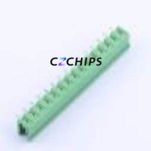 DB2ER-5.0-15P-GN Plug-in Terminal Block Bent Lead Through Hole,P=5mm Connector Board-to-Board / Socket - Open 1x15P 5mm Green - Product Image 2