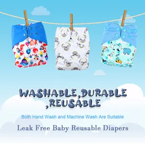 Taglia regolabile pannolini di stoffa per neonati pannolini lavabili per bambini morbidi