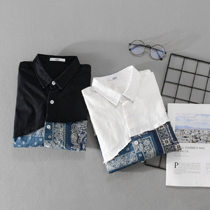 Support Personnalisation d'un article Mode estivale Cool Versatile <span class=keywords><strong>Chemise</strong></span> à manches longues pour hommes Splicing <span class=keywords><strong>Chemise</strong></span> tendance pour hommes - Product Image 4