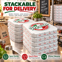 Boîte en carton ondulé blanc pour emballage de pizza, impression personnalisée de logo, étanche et gaufrée, vente en gros