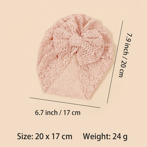 可爱新生婴儿学步婴儿无檐小便帽保暖柔软实心蝴蝶结头巾婴儿头巾头带 - Product Image 6