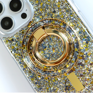 Supporto Magnetico Pieghevole Personalizzato con Glitter per Cellulare, Anello Porta Telefono in Metallo per iPhone - Product Image 1