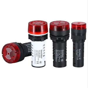 AD16-22DSM <span class=keywords><strong>LED</strong></span> chỉ số ánh sáng 12V 24V 220V 380V chiếu sáng flash nhựa <span class=keywords><strong>buzzer</strong></span> 22mm gắn lỗ đường kính 16mm cảnh báo báo động - Product Image 1