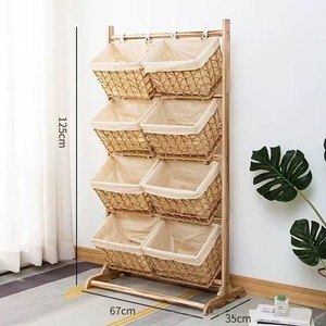 Cesto portaoggetti in legno multistrato per mobili in Rattan intrecciati in carta naturale - Product Image 2