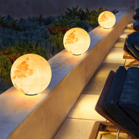 Lampe Sphérique Extérieure Étanche pour Poteau de Clôture, Jardin, Cour, Portail, Modèle Lampe de Lune, en Fer Forgé, pour Bord de Rivière