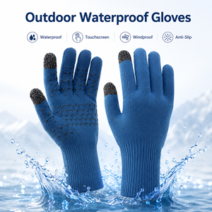 Gants en silicone imperméables et résistants au froid, antidérapants, résistants à l'usure, design épais, adaptés au cyclisme, à la pêche et à l'utilisation en chaîne du froid - Product Image 1