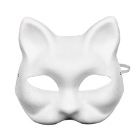 Masques en papier vierge demi-visage et visage entier pour Halloween, pour enfants, à peindre soi-même, en forme de louche de cheval, style dessin animé, fabriqués en Chine