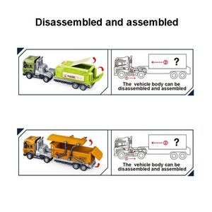 รถบรรทุกของเล่นแบบหล่อขึ้นรูป <span class=keywords><strong>1</strong></span>:<span class=keywords><strong>24</strong></span> พร้อมระบบเสียดทาน รถพ่วงกึ่งโลหะผสมแบบถอดประกอบได้ พร้อมไฟและเสียง - Product Image 3