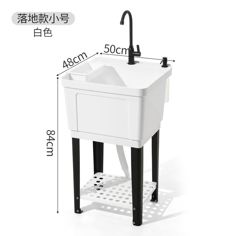 Lavello quadrato di piccole dimensioni-bianco-portasapone-ripiano di conservazione