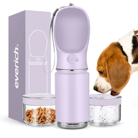 Bouteille d'eau pour chien en acier inoxydable anti-fuite 2 en 1 14oz 18oz 22oz avec distributeur d'eau pour animaux de compagnie pour la marche
