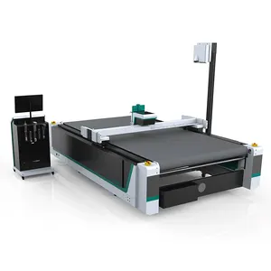 Máquina cortadora de alimentación automática de cartón corrugado de embalaje de gráficos de corte de cuchillo oscilante de troquel Digital Cnc de cama plana