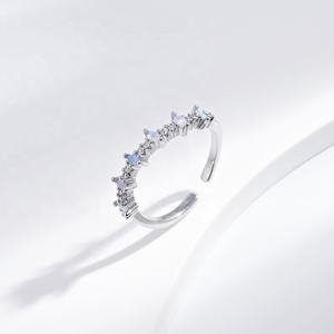 Anillo de plata de ley 925 de alta calidad con ópalo natural, joyería fina, ajustable, minimalista, chapado en oro, para chicas. - Product Image 1