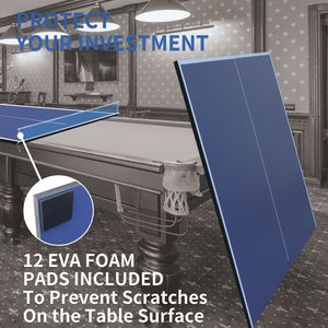 Mesa de Ping Pong Plegable Moderna de 9 pies con Superficie de Aluminio de 25 mm para Juegos en Interiores, Diseño Portátil, Modelo D0100XTK8I2 - Product Image 6