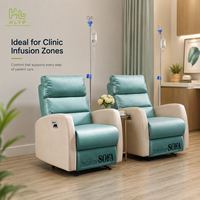 Fauteuil de perfusion électrique multifonctionnel inclinable manuel avec support IV en acier réglable pour salle de perfusion hospitalière et salle de dialyse