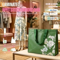Sac en RPET laminé cousu, couleurs vives, cadeau promotionnel marketing, tissu recyclé