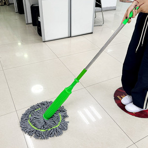 Spin Mop Cotton Round Green Self Wringing Household Cleaning Tool - Product Image 2