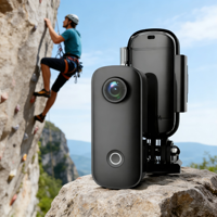 Caméra d'action SJCAM C100+ anti-tremblement 4K, enregistreur de conduite de moto, caméra panoramique 360° pour les sports