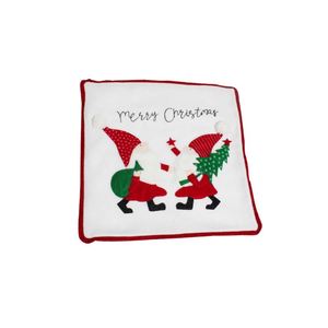 Housse de coussin décorative de Noël sans visage brodée, housse de coussin Père Noël - Product Image 5