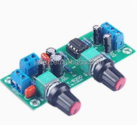 TOPCUS Carte de préampli avec filtre passe-bas 22Hz-210Hz, mode HI-FI avec indicateur LED, carte de circuit Hifi pour subwoofer