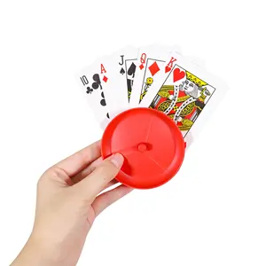 EASTOMMY ET-108005扑克牌夹，老年儿童好帮手红色、白色、黄色和蓝色圆形卡牌夹4件装