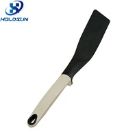 Spatule de cuisine étroite en nylon de qualité alimentaire, couleur personnalisée, avec manche en caoutchouc confortable, ustensile pour la cuisson en poêle