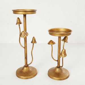 Lot de 2 bougeoirs design créatifs en aluminium plaqué or pour décoration intérieure et extérieure de mariage - Product Image 1