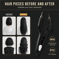 Pince à fusionner les extensions capillaires en forme plate, mini fer à fusionner PTC pour salon, outil de fusion pour grains de kératine