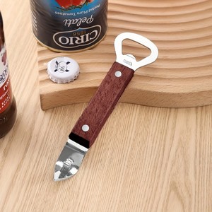 Wooden Handle Bottle Opener 2 In 1 Can Opener Kitchen Gadget For Beer And Canned Food - Product Image 2