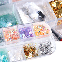 Poudre de paillettes pour nail art très vendue, flocons de feuille pastel opale, breloques pour ongles ultra-fines en cristal de glace brocart