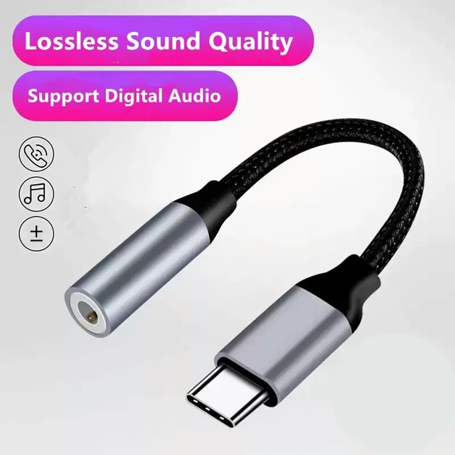 USB Type C to 3.5mm Headphone Jack Adapter 3.5 AUX USB C to Aux Audio Dongle Cable Cord Hi-Res DAC for Google Pixel 4 3 2 XL