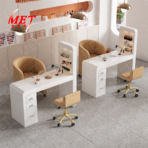 Conjunto de <span class=keywords><strong>Mesa</strong></span> y Silla para Manicura, Diseño Moderno y Sencillo, <span class=keywords><strong>Mesa</strong></span> Doble de Mármol, Silla de Salón de Belleza, <span class=keywords><strong>Mesa</strong></span> Doble para Manicura - Product Image 4