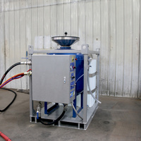Machine de sablage humide sur palette 280L, 0,5-0,7 MPa, avec tuyau de sablage de 20m, réservoir de vapeur sans poussière, machine de sablage humide