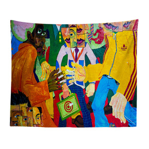 <span class=keywords><strong>Tapisserie</strong></span> de style <span class=keywords><strong>graffiti</strong></span> Hip-hop, couverture de décoration intérieure personnalisée, en polyester, flanelle, prise en charge de la maison, pièces - Product Image 1