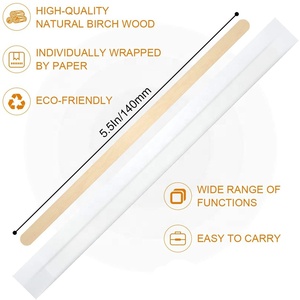 Bâtonnets à café en <span class=keywords><strong>bois</strong></span> de bouleau jetables en bambou, personnalisables avec logo estampé à chaud, pour café instantané, avec taille personnalisée - Product Image 2